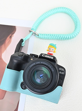 佳能R10相机包R50保护套R100保护壳底座适用皮套单肩斜跨可爱真皮