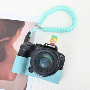 佳能R10相机包R50保护套R100保护壳底座适用皮套单肩斜跨可爱真皮