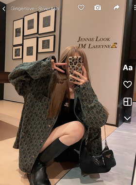 庄大泥 随便搭都很有层次感～复古美式做旧宽松牛仔衬衫薄外套女