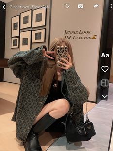 新款 庄大泥 薄外套女春季 高街做旧宽松牛仔衬衫 衬衣 复古美式