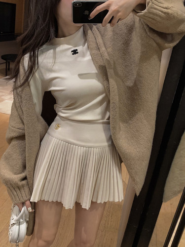 庄大泥 百褶裙女2025春新款高腰半身裙显瘦百搭短裙裤