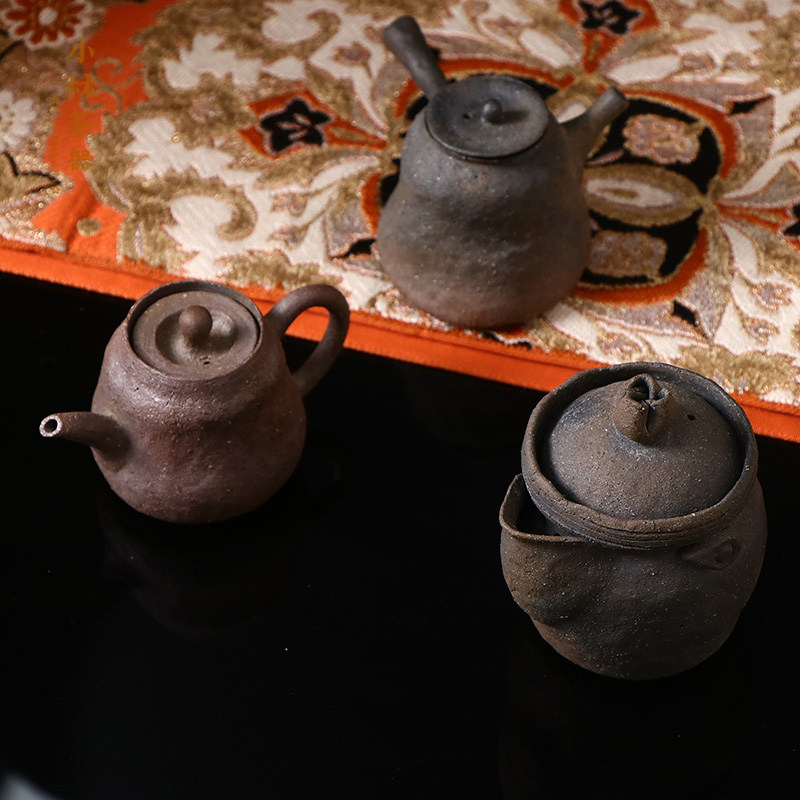 日本进口备前烧宫田淳史泡茶壶手工柴烧南蛮烧侧把手抓宝瓶急须壶