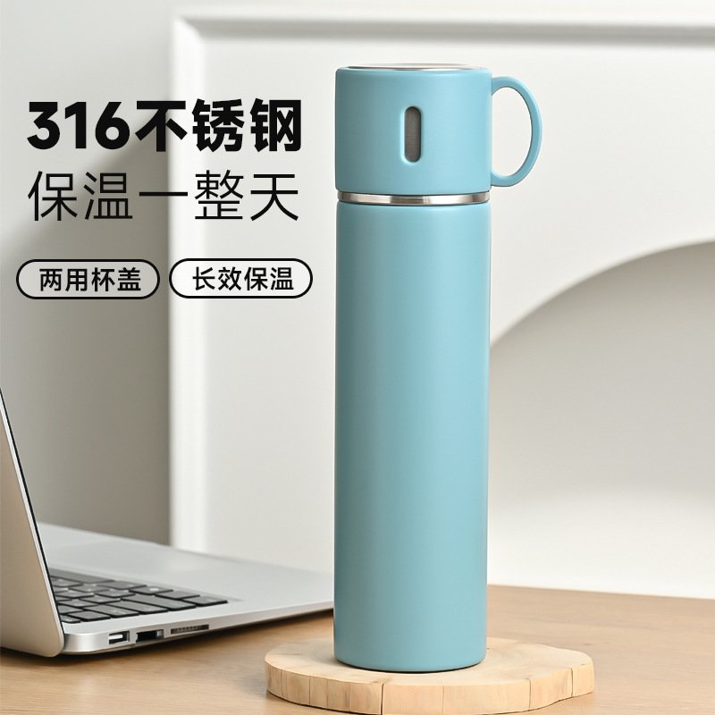 进口高颜值大容量316不锈钢保温杯学生便携杯子男士商务会议礼品