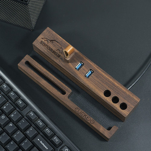 电脑USB扩展坞分线器带音频收纳