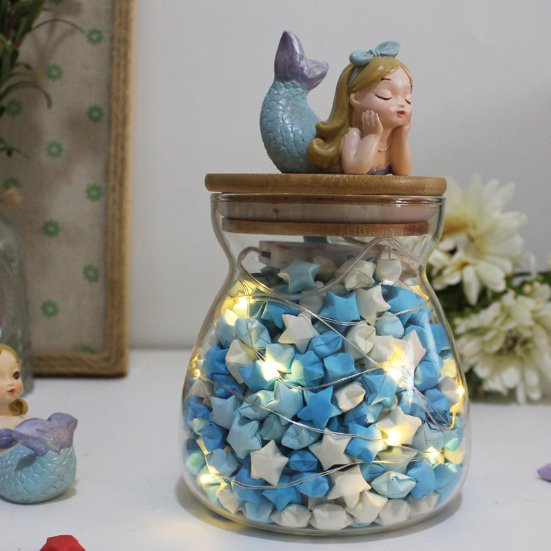 创意清新玻璃许愿瓶520表白礼品套装365星星玫瑰花摆件情人节礼物