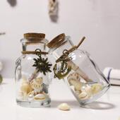 迷你复古玻璃许愿瓶贝壳乳牙收纳漂流瓶装 沙子心愿瓶攒金豆小瓶子