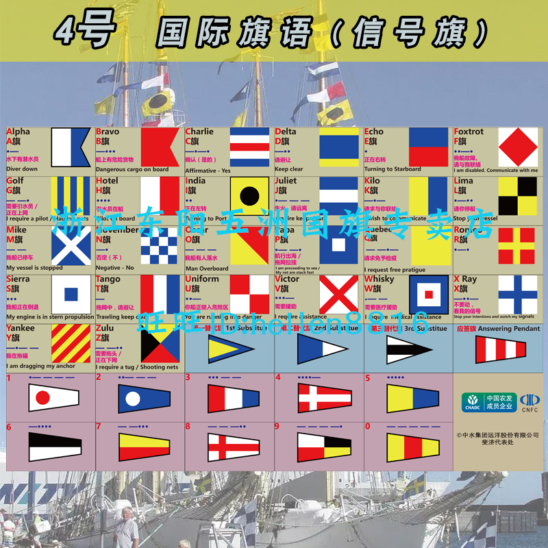 航海船用信号旗40面/套手旗国际信号旗国旗4#红旗b字旗帜满旗