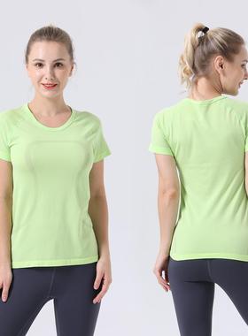 2.0欧美圆领瑜伽服EBB TO STREET女运动高弹健身紧身上衣短袖T恤