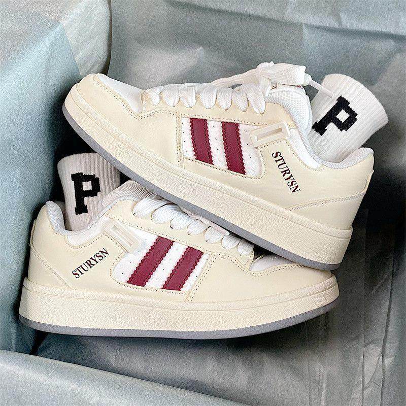 港风小众设计厚底小白鞋女ins潮2025新款情侣百搭休闲面包板鞋女,运动鞋new,其它运动鞋,淘宝优惠券,粉丝福利购,淘宝优惠卷