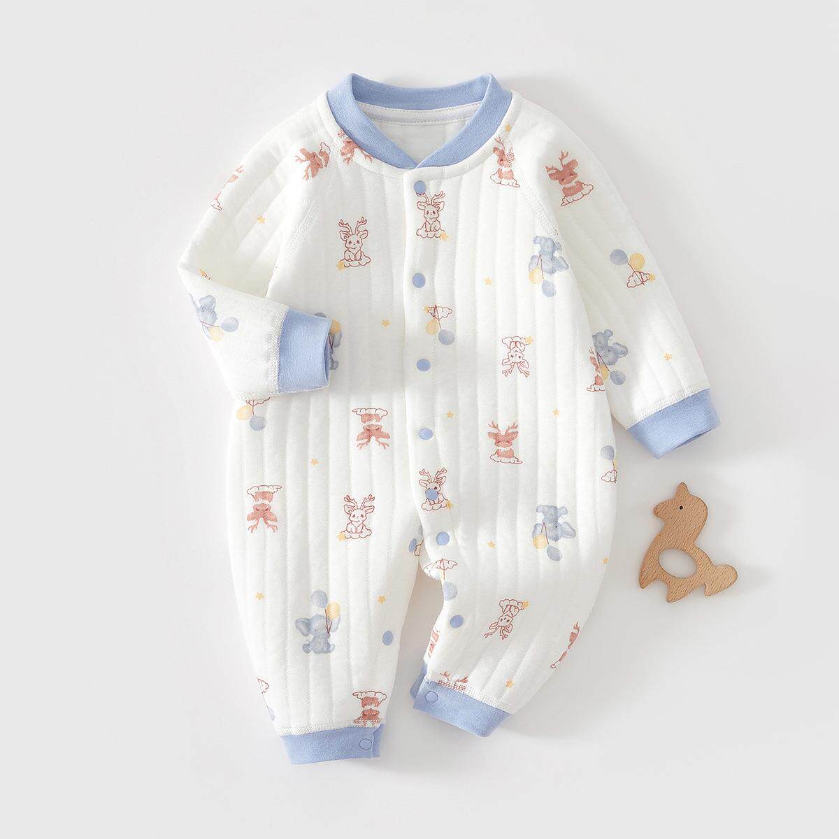 婴儿衣服秋冬宝宝夹棉连体衣初生儿保暖衣哈衣新生儿冬装a类新款3