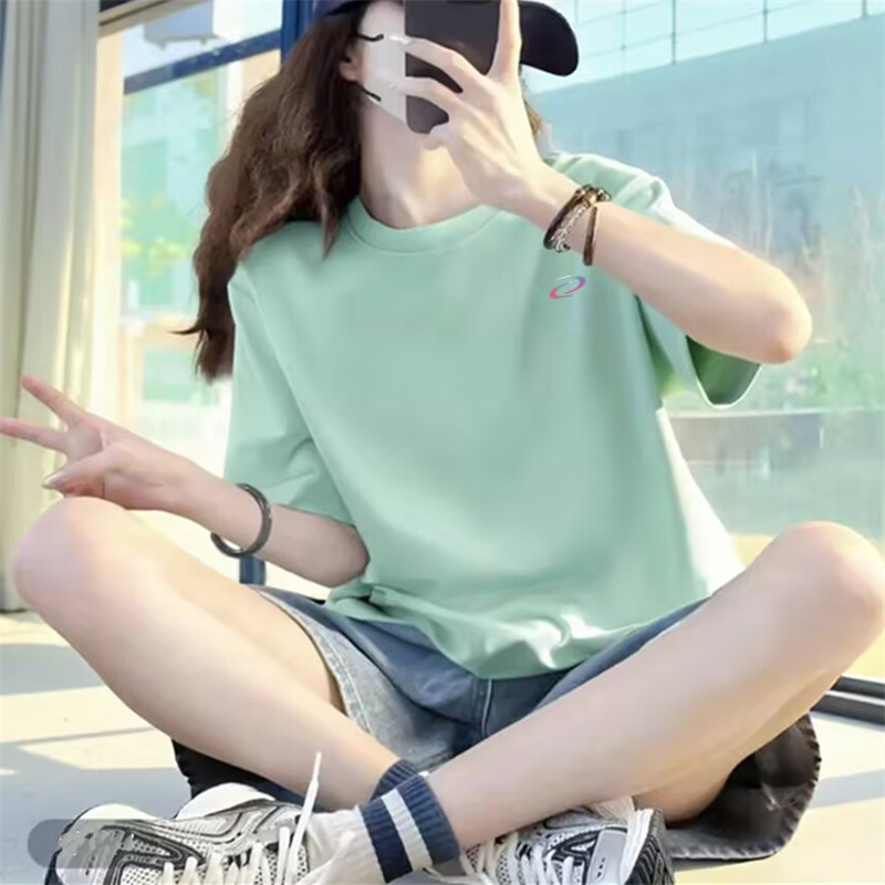 奥莱专柜短袖T恤女夏薄荷绿显白减龄宽松纯棉半袖情侣上衣打底衫图片