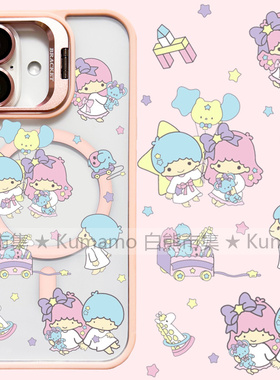 适用iphone16promax苹果16手机壳MagSafe磁吸15镜头支架14透明13双子星25ultra气球16e星星卡通12保护套女11