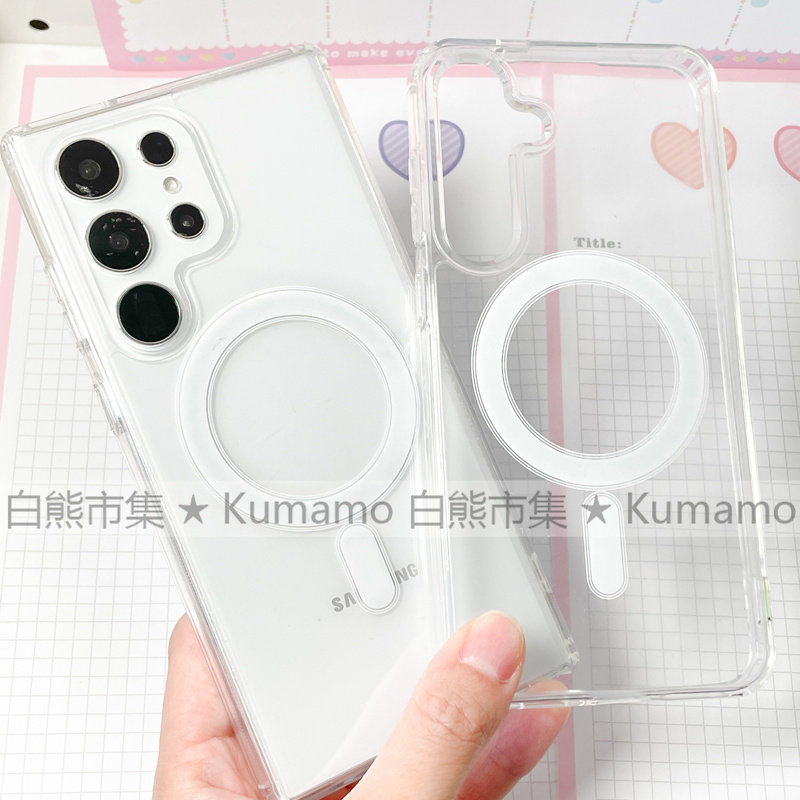 适用三星s23ultra/s24/s24ultra/25ultra手机壳MagSafe磁吸支架16e苹果17promax透明16无图案17保护套15女14