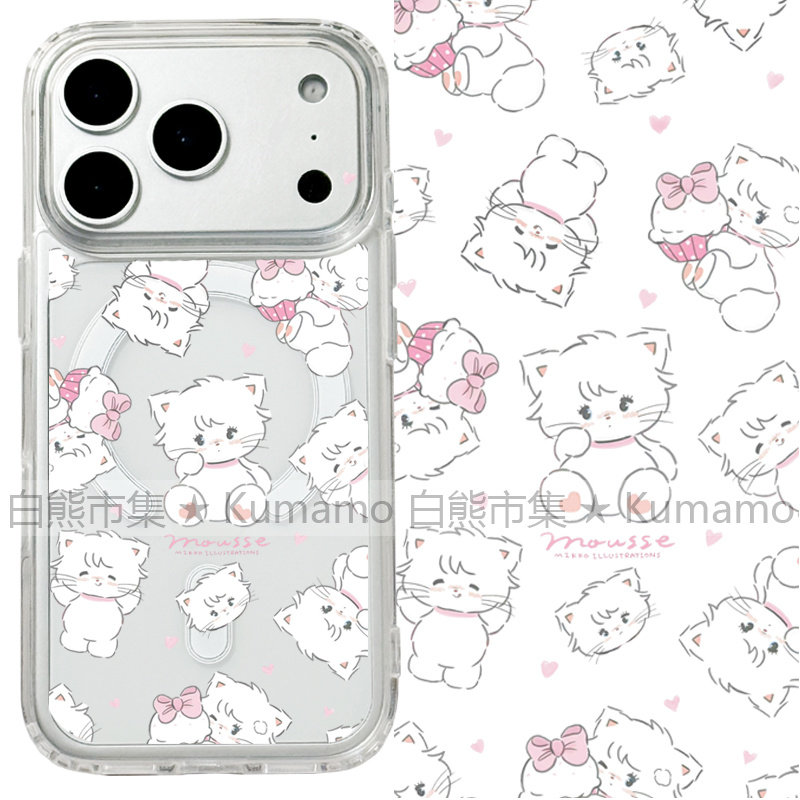 适用iphone17promax苹果16手机壳MagSafe磁吸15支架14透明甜品mikko少女17可爱18promax小猫兔子18保护套16e