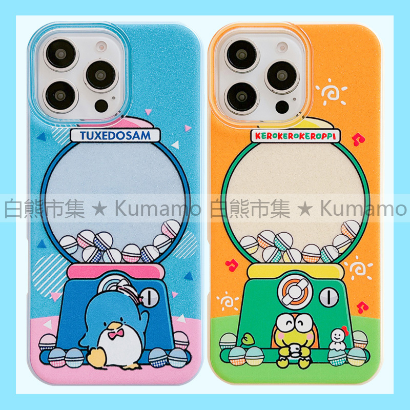 适用于iphone16promax闪粉保护套16pro苹果16手机壳15pro大眼蛙15青蛙14洛克比14pro企鹅卡通可爱扭蛋机日系