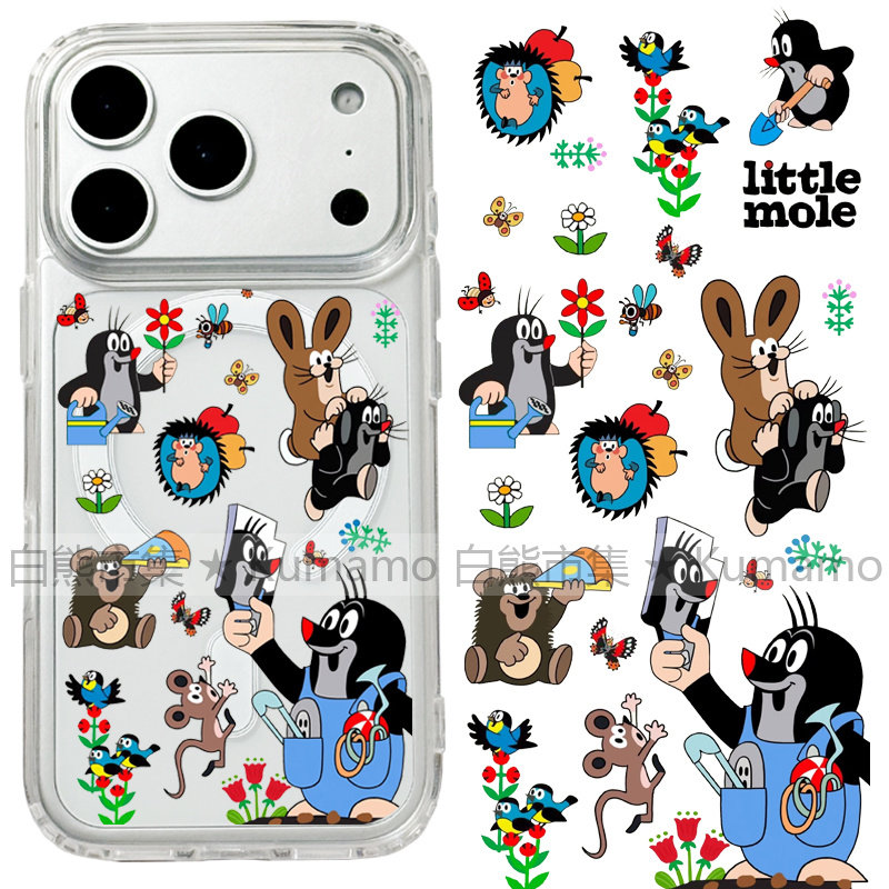 适用iphone18promax苹果18手机壳MagSafe磁吸18pro透明17鼹鼠17promax小鼹鼠17e花朵16卡通搞怪三星保护套16e