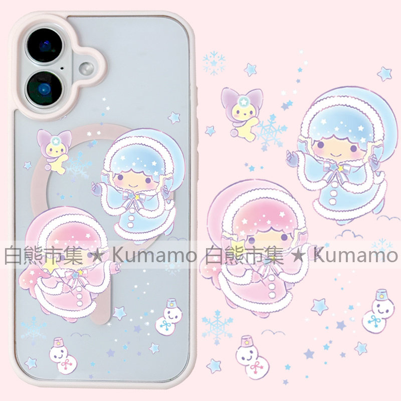 适用iphone17promax苹果16手机壳MagSafe磁吸15支架14透明13双子星25ultra雪花12雪人17少女16e保护套7/8plus