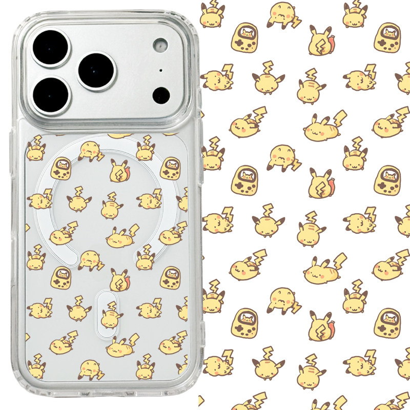 适用iphone17promax苹果17手机壳MagSafe磁吸16支架15透明14皮卡丘13游戏机26ultra日系16e卡通保护套少女17e