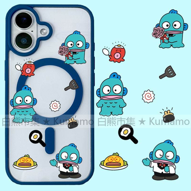 适用iphone16promax苹果16手机壳MagSafe磁吸15支架14透明13人鱼汉顿25ultra丑鱼12卡通11蛋包饭16e保护套女