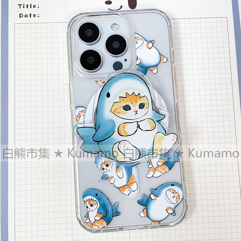 适用iphone17promax苹果17手机壳MagSafe磁吸14支架13透明12鲨鱼猫17橘猫15小猫咪卡通78p无线充电保护套16e