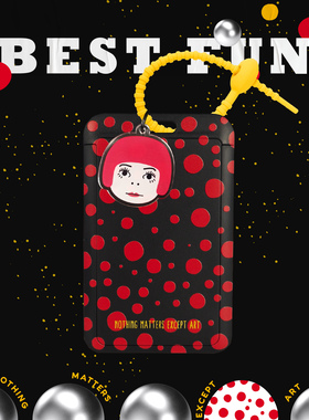 原创设计个性草间弥生波点挂脖卡套工作证校园卡工牌公交卡挂绳