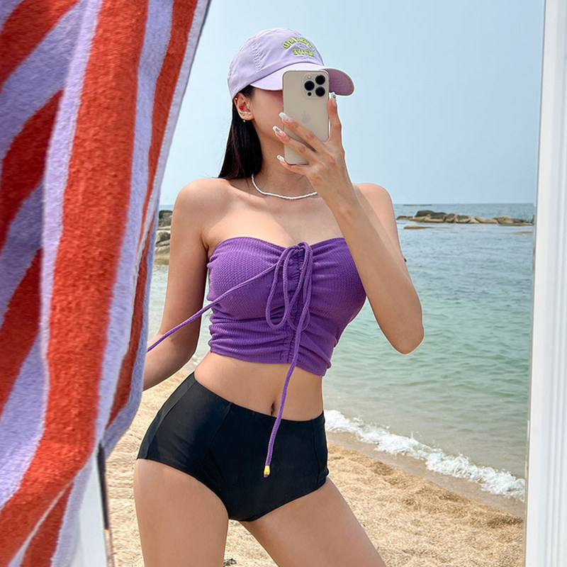 泳衣女分体两件套保守抹胸