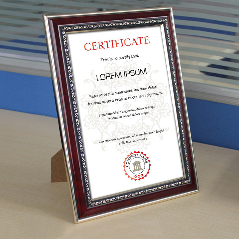 设计印刷A4证书框a3营业执照框挂墙证件相框摆台带打印奖状框定制