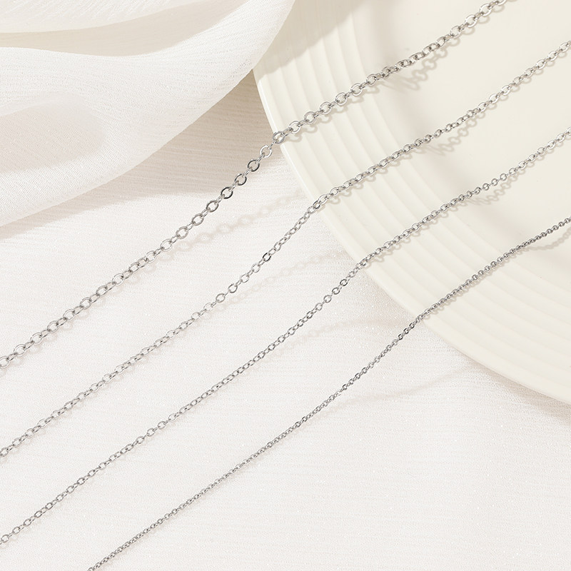 COLOR-RETAINING COPPER CROSS PLATINUM CHAIN O-LINE CHAIN THIN CHAIN TASSEL WHITE K NECKLACE BRACELET EXTENSION CHAIN DIY MATERIAL ACCESSORIES