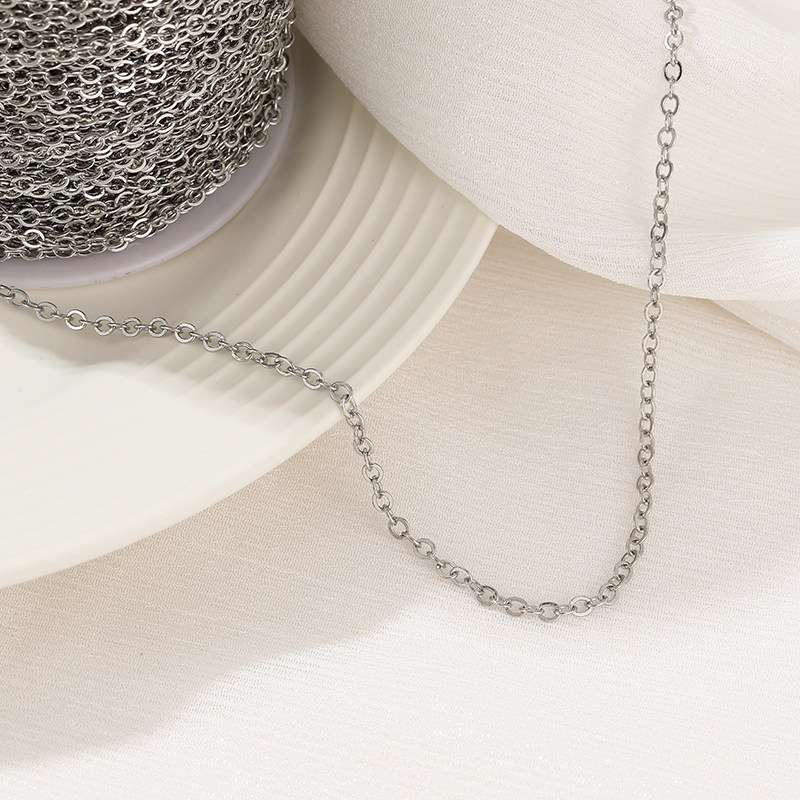 COLOR-RETAINING COPPER CROSS PLATINUM CHAIN O-LINE CHAIN THIN CHAIN TASSEL WHITE K NECKLACE BRACELET EXTENSION CHAIN DIY MATERIAL ACCESSORIES