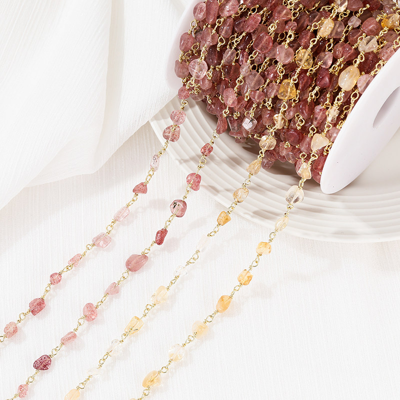 NATURAL CRYSTAL STONE CHAIN COPPER WIRE TWISTED CHAIN COLOR PRESERVATION HAND-MADE DIY NECKLACE ACCESSORIES BRACELET JEWELRY MATERIAL LOOSE CHAIN