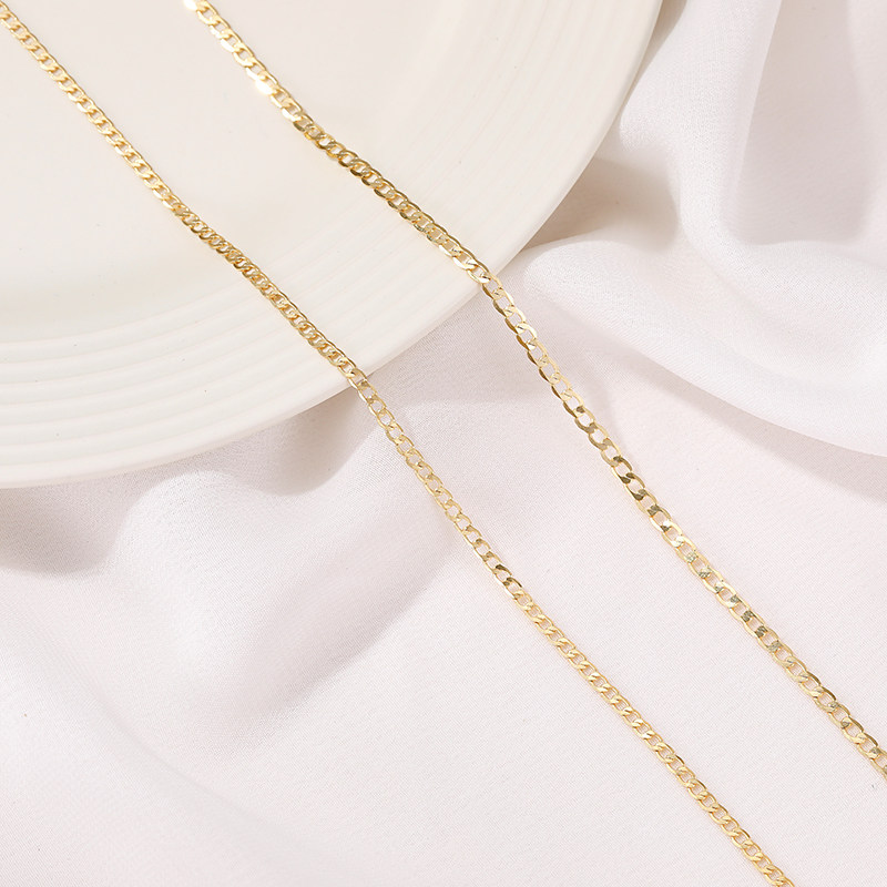 14K GOLD-FILLED COLOR-RETAINING FLATTENED O-SHAPED CHAIN LOOSE CHAIN CHAIN DIY NECKLACE CLAVICLE CHAIN ORNAMENT BRACELET EARRING MATERIAL