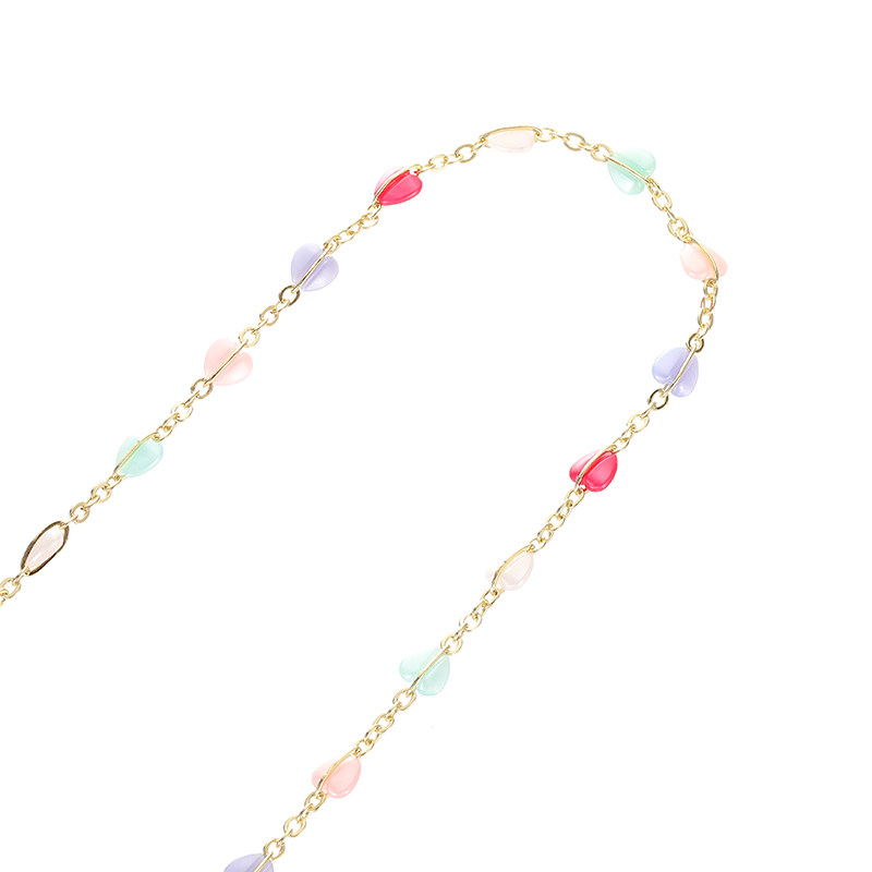 14K PACKAGE REAL GOLD COLOR-PRESERVING PEACH HEART CRYSTAL BEAD CHAIN DIY CHAIN NECKLACE BRACELET TASSEL MATERIAL LOOSE CHAIN EARRINGS ACCESSORIES