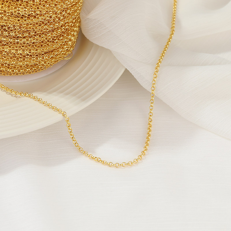 14K GOLD-FILLED COLOR-PRESERVING WIDE ROUND O CHAIN O-SHAPED CHAIN NECKLACE DIY MATERIAL BRACELET THIN CHAIN HAND-MADE JEWELRY ACCESSORIES