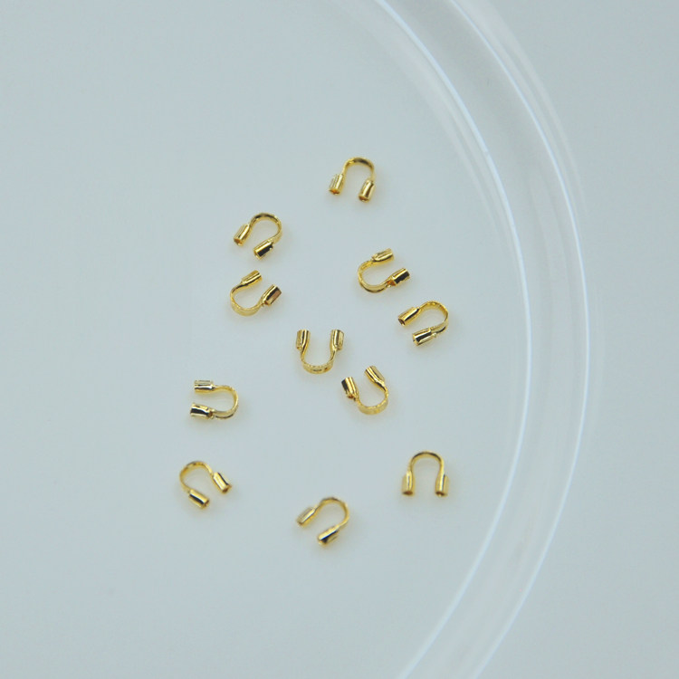 14K GOLD-FILLED U-SHAPED LINE GUARD FINISHING BUCKLE COLOR-PRESERVING JEWELRY ACCESSORIES HORSESHOE BUCKLE BEADED STEEL WIRE HANDMADE DIY MATERIAL