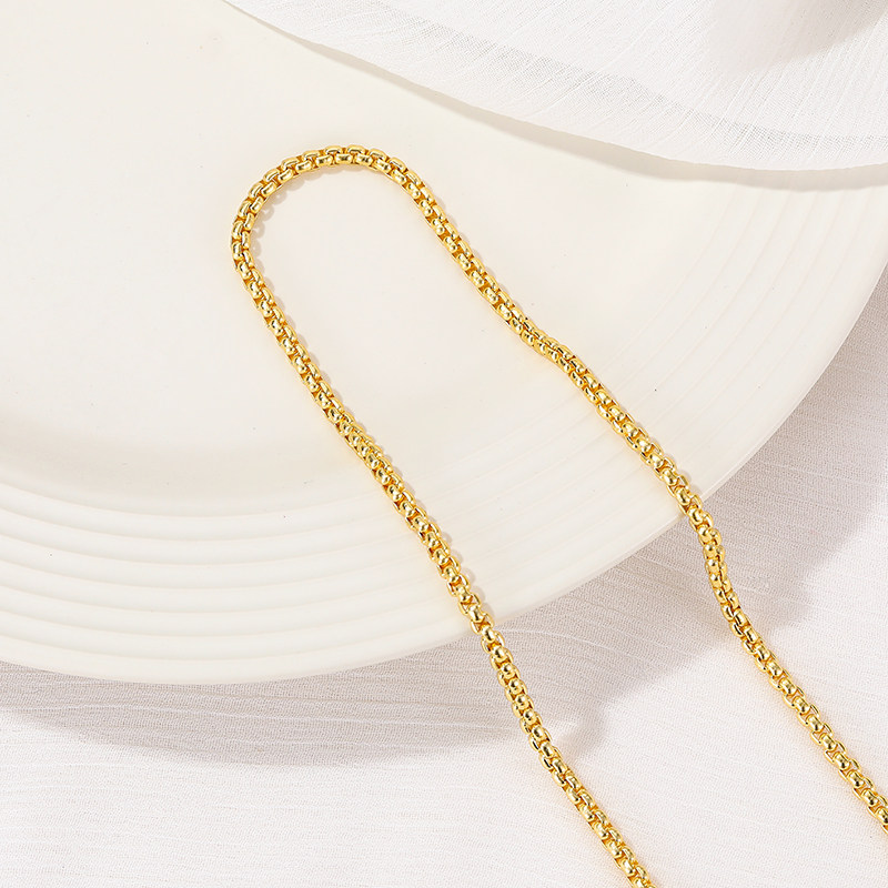 14K GOLD-FILLED COLOR-PRESERVING BOX CHAIN NECKLACE BRACELET DIY MATERIAL FINE CHAIN CHAIN TASSEL HANDMADE LOOSE CHAIN JEWELRY ACCESSORIES