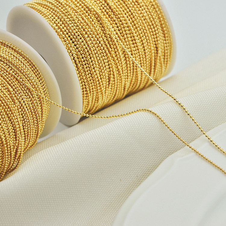 14K GOLD-FILLED COLOR-RETAINING SMALL GOLD BEAD CHAIN BEAD CHAIN HANDMADE DIY MATERIAL NECKLACE BRACELET CLAVICLE CHAIN JEWELRY ACCESSORIES