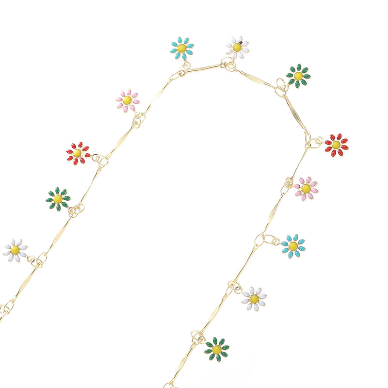 COPPER PACKAGE 14K REAL GOLD COLOR RETENTION HANGING MIXED COLOR DAISY CHAIN PLUM BLOSSOM CHAIN HANDMADE BRACELET DIY ACCESSORIES NECKLACE MATERIAL