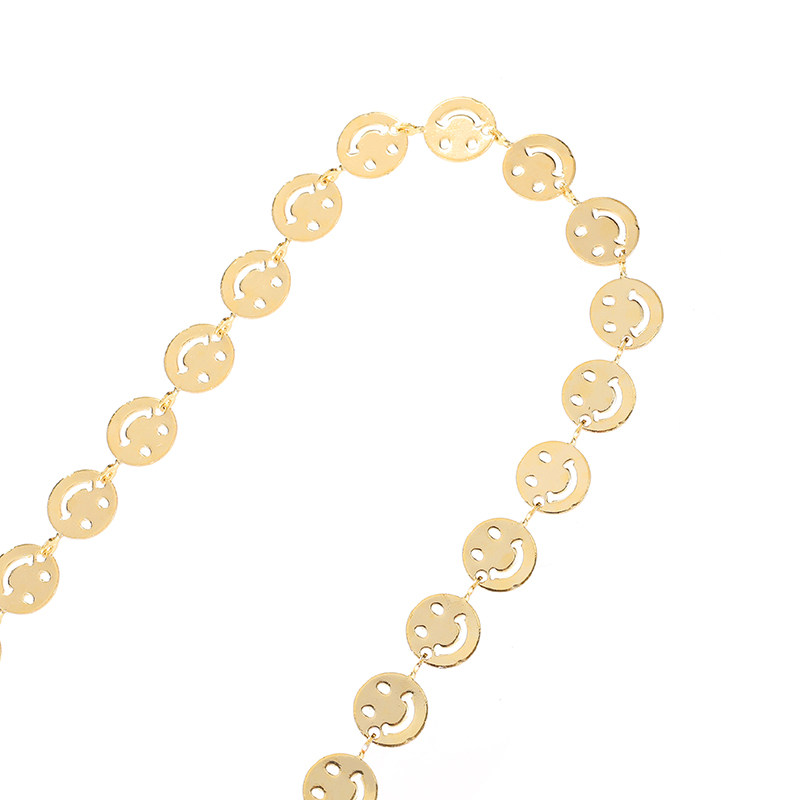 14K GOLD-FILLED COLOR-RETAINING DISC SMILEY FACE CHAIN BRACELET DIY MATERIAL NECKLACE TASSEL HANDMADE LOOSE CHAIN JEWELRY ACCESSORIES