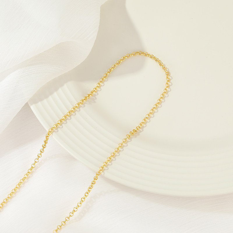 14K GOLD-FILLED COLOR-PRESERVING WIDE ROUND O CHAIN O-SHAPED CHAIN NECKLACE DIY MATERIAL BRACELET THIN CHAIN HAND-MADE JEWELRY ACCESSORIES