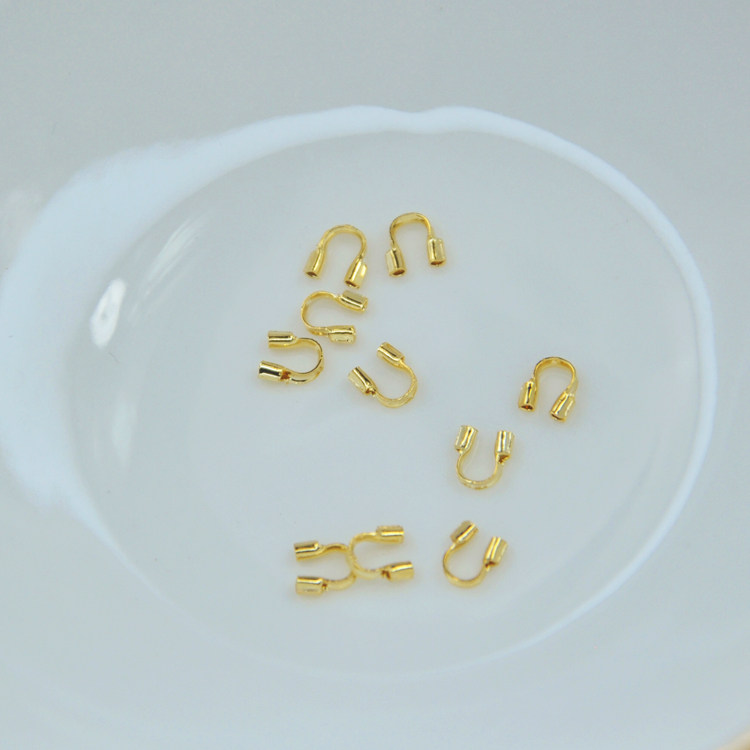 14K GOLD-FILLED U-SHAPED LINE GUARD FINISHING BUCKLE COLOR-PRESERVING JEWELRY ACCESSORIES HORSESHOE BUCKLE BEADED STEEL WIRE HANDMADE DIY MATERIAL