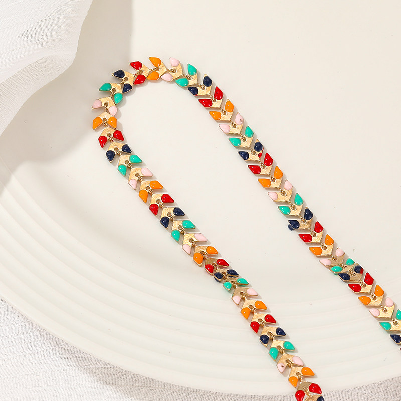 COLOR DROP GLAZE CHRISTMAS TREE CHAIN COLOR RETENTION 14K GOLD FILLED CHAIN AIRPLANE NECKLACE BRACELET MATERIAL DIY JEWELRY ACCESSORIES