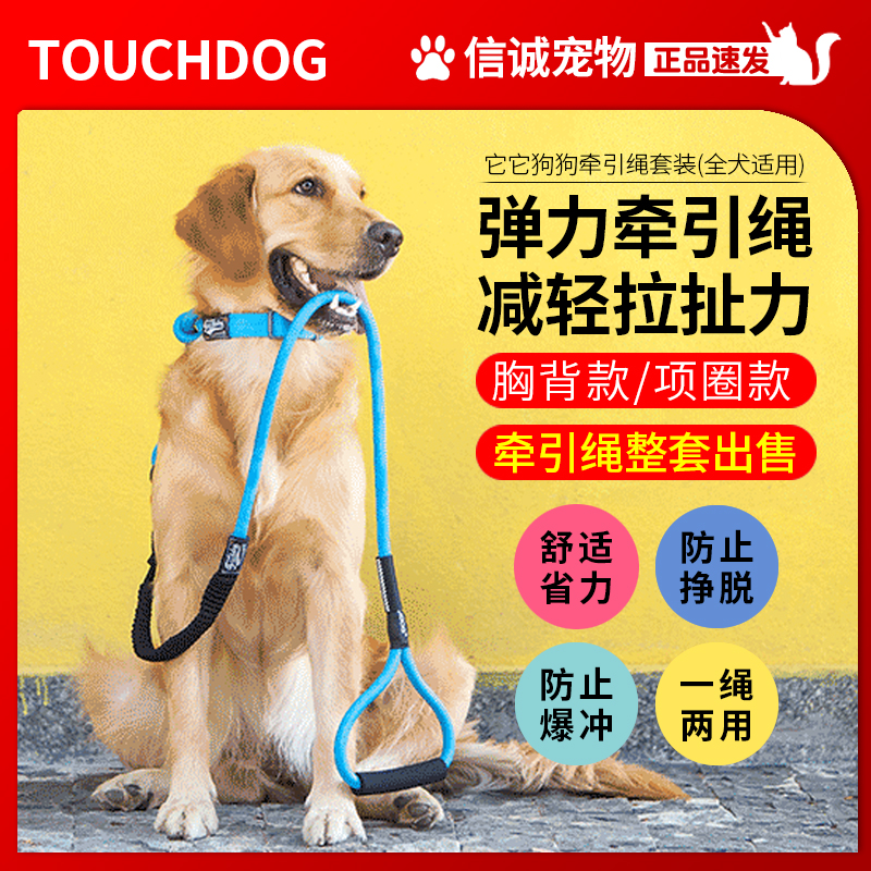 Touchdog它它宠物牵引绳狗胸背颈圈狗项圈链狗绳泰迪金毛狗狗牵引 宠物/宠物食品及用品 狗牵引绳 原图主图