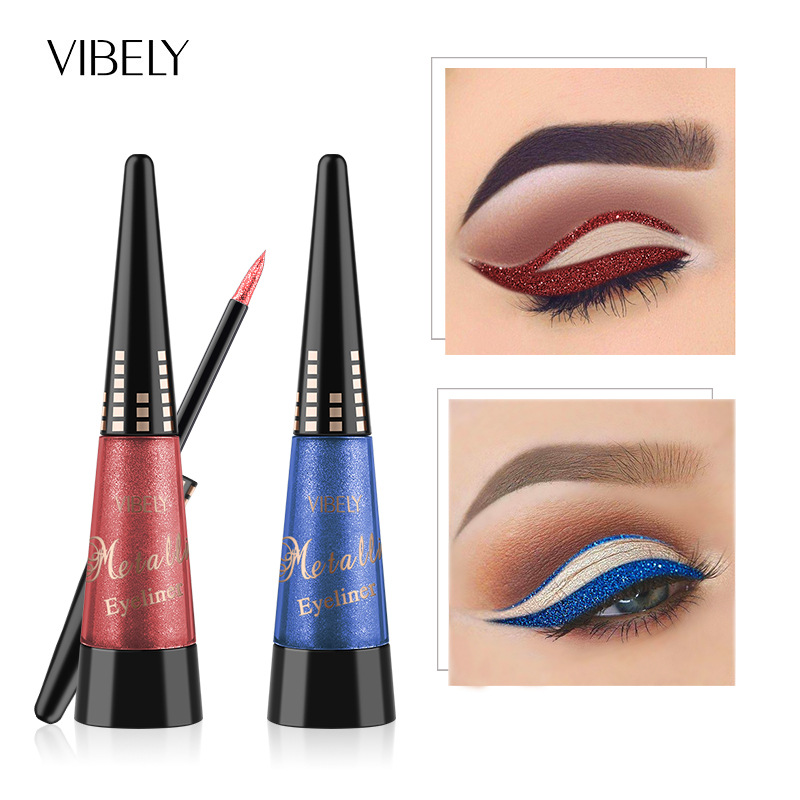 薇比莉VIBELY彩色珠光不晕染眼线笔细闪液体眼影高光眼线微比利丽