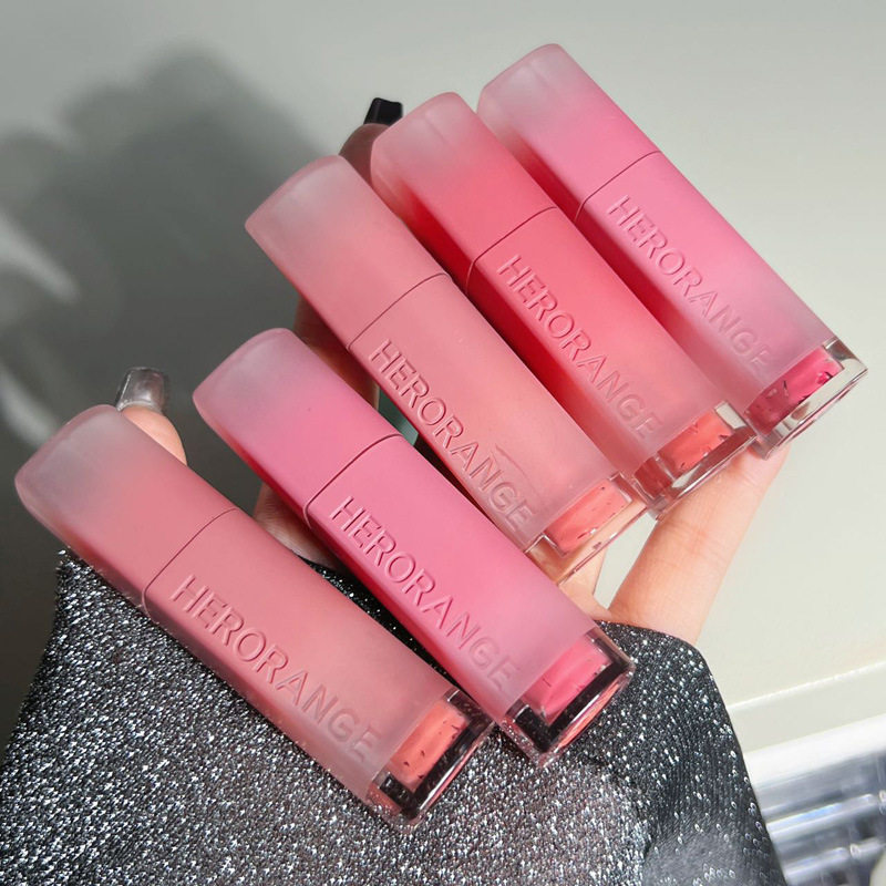HERORANGE~空气柔雾哑光唇釉雾面显白持久显色不易沾杯唇 HERANGE