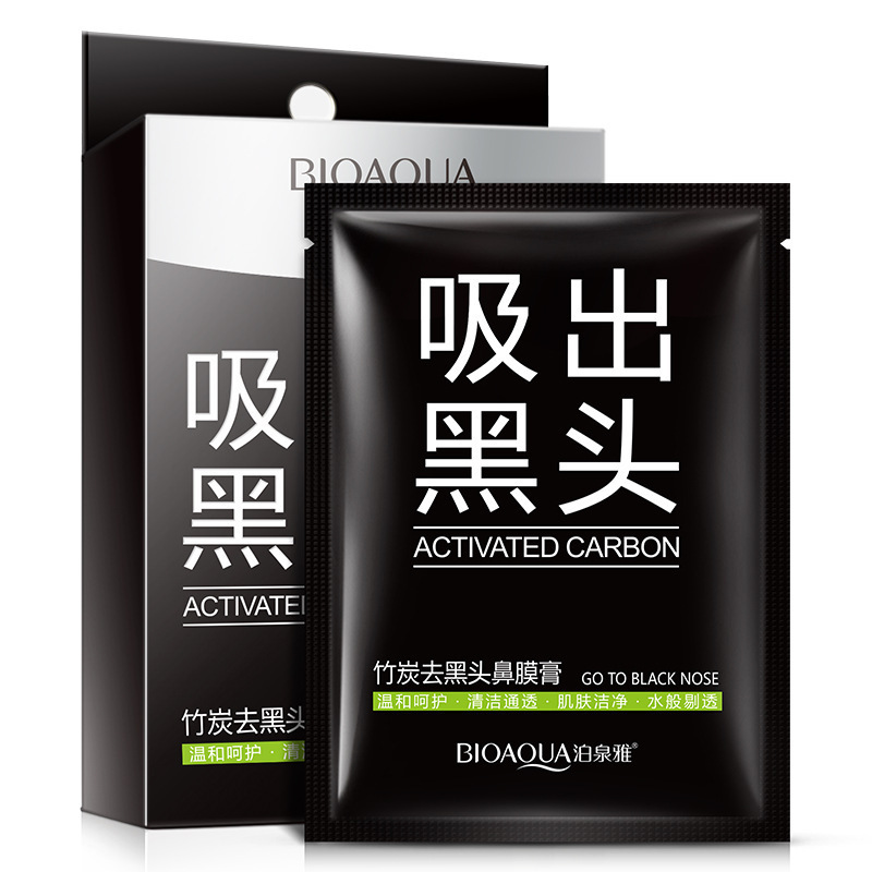 泊泉雅BIOAOUA竹炭鼻膜膏T区护理洁净肌肤收缩毛孔鼻贴伯柏全