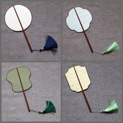 团扇手工宣纸木柄宫扇宣纸彩色