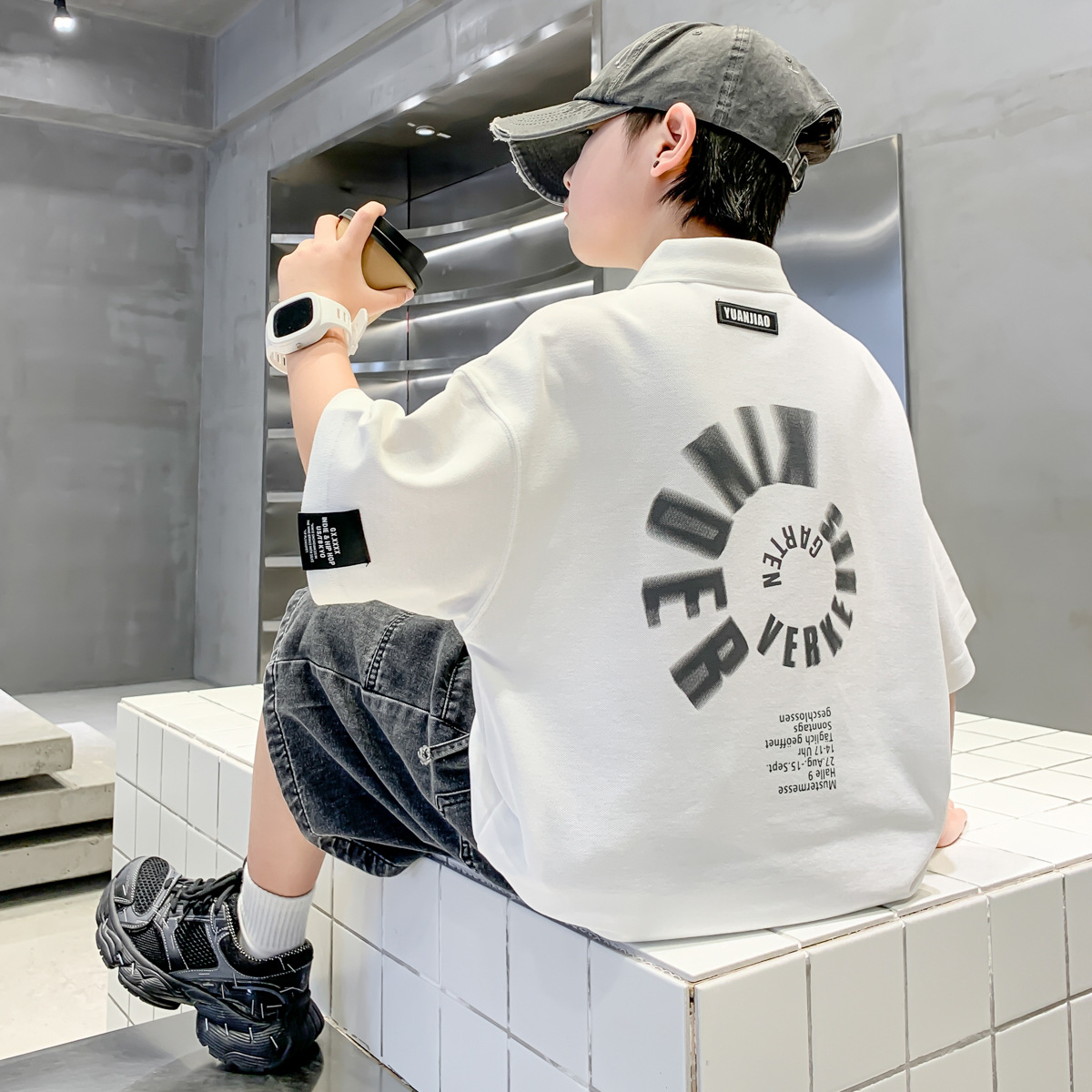 儿童装男童夏装短袖T恤2025新款大童夏季男孩速干夏款POLO衫t上衣