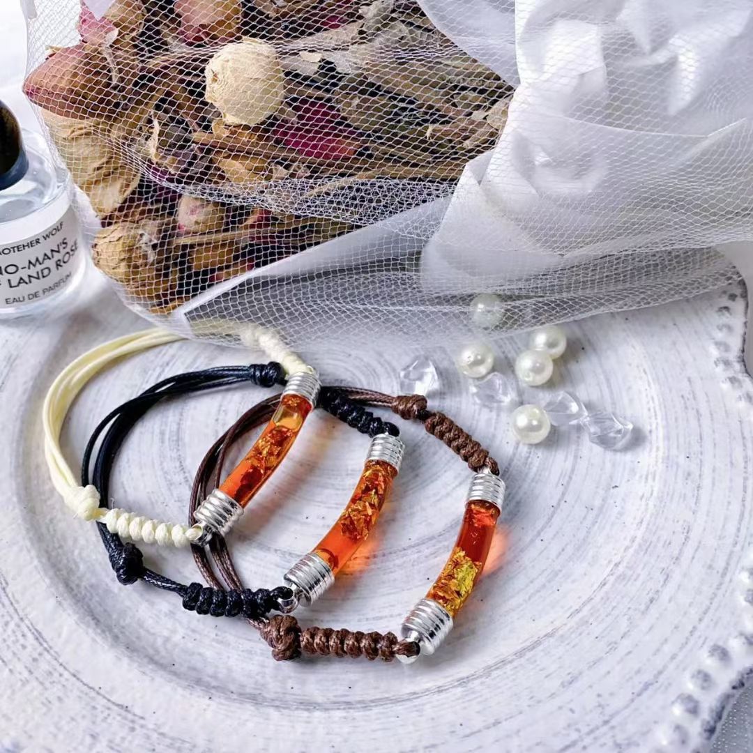 泰国佛饰品 阿赞苏斌招米红油金箔手绳手串