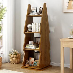 旋转书架 北欧风格 儿童置物架 客厅卧室落地多层展示架子 绘本架