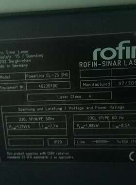 {议价}德国ROFIN脉冲PowerLine EL-25 SHG控制
